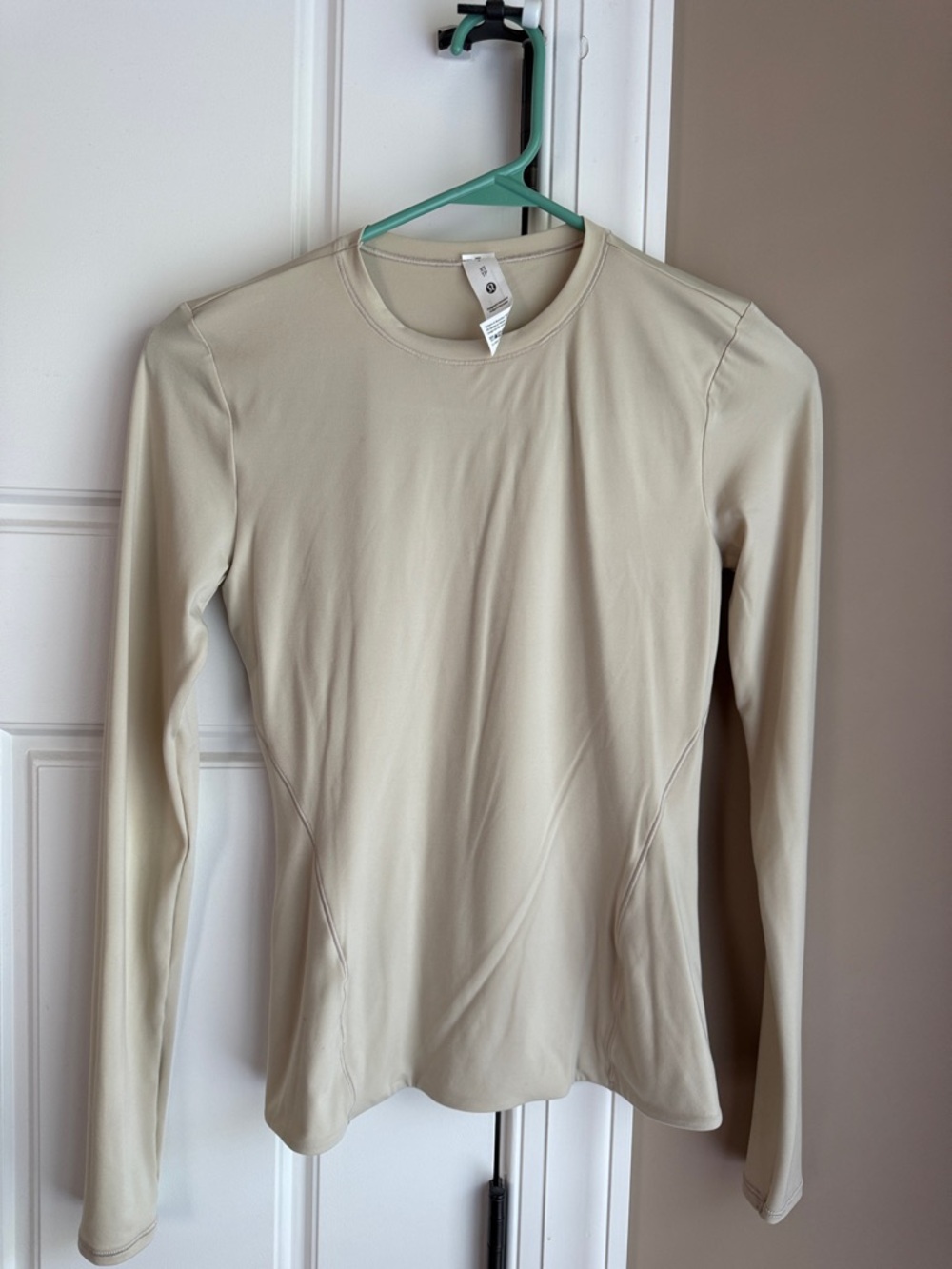 lululemon athletica Beige Long Sleeve Crew Top